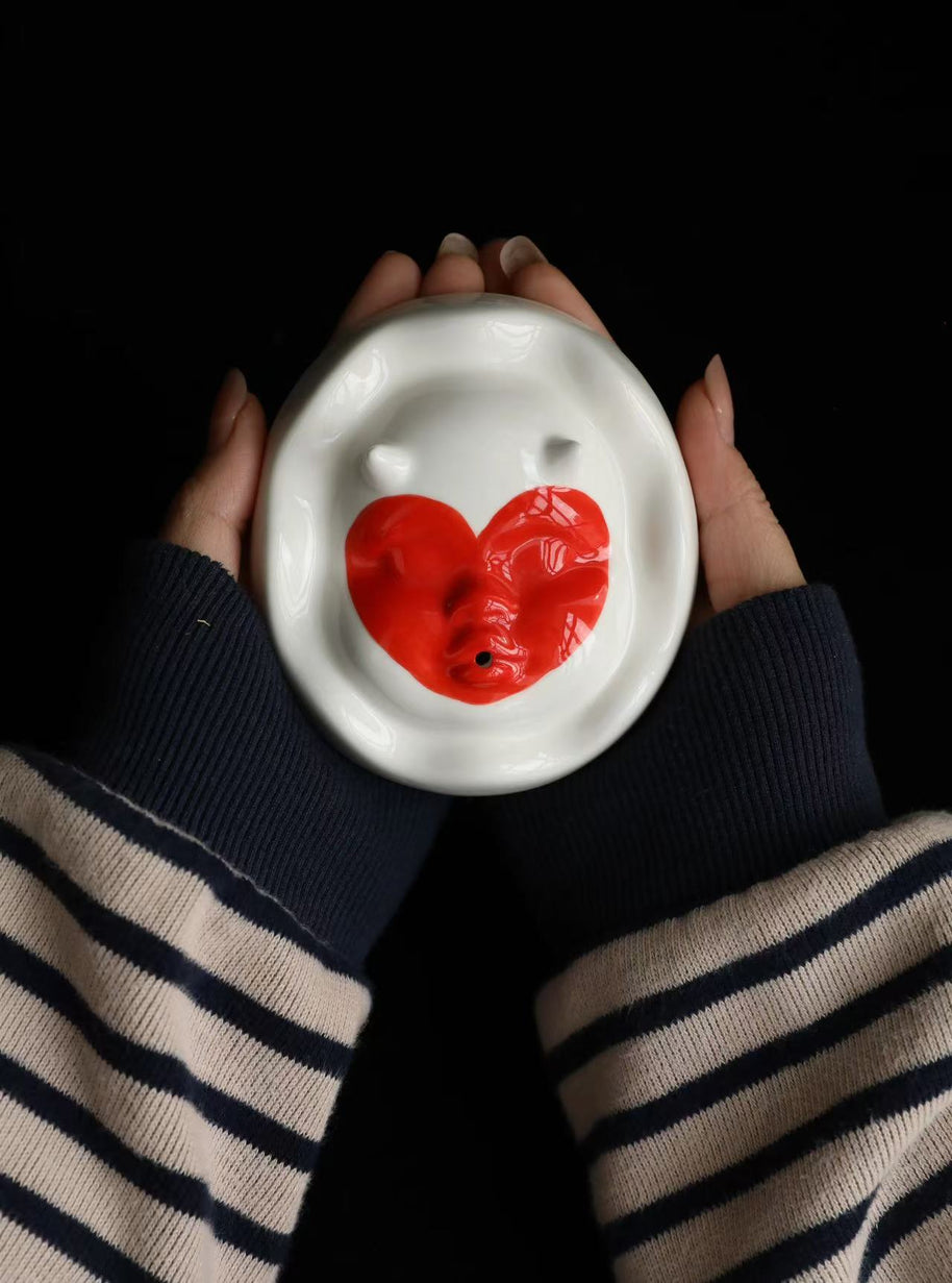 Ceramic  Incense Holder with Heart