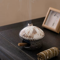 Ceramic Mushroom House Incense Burner – Holder for Palo Santo, Sage, and Incense Cone