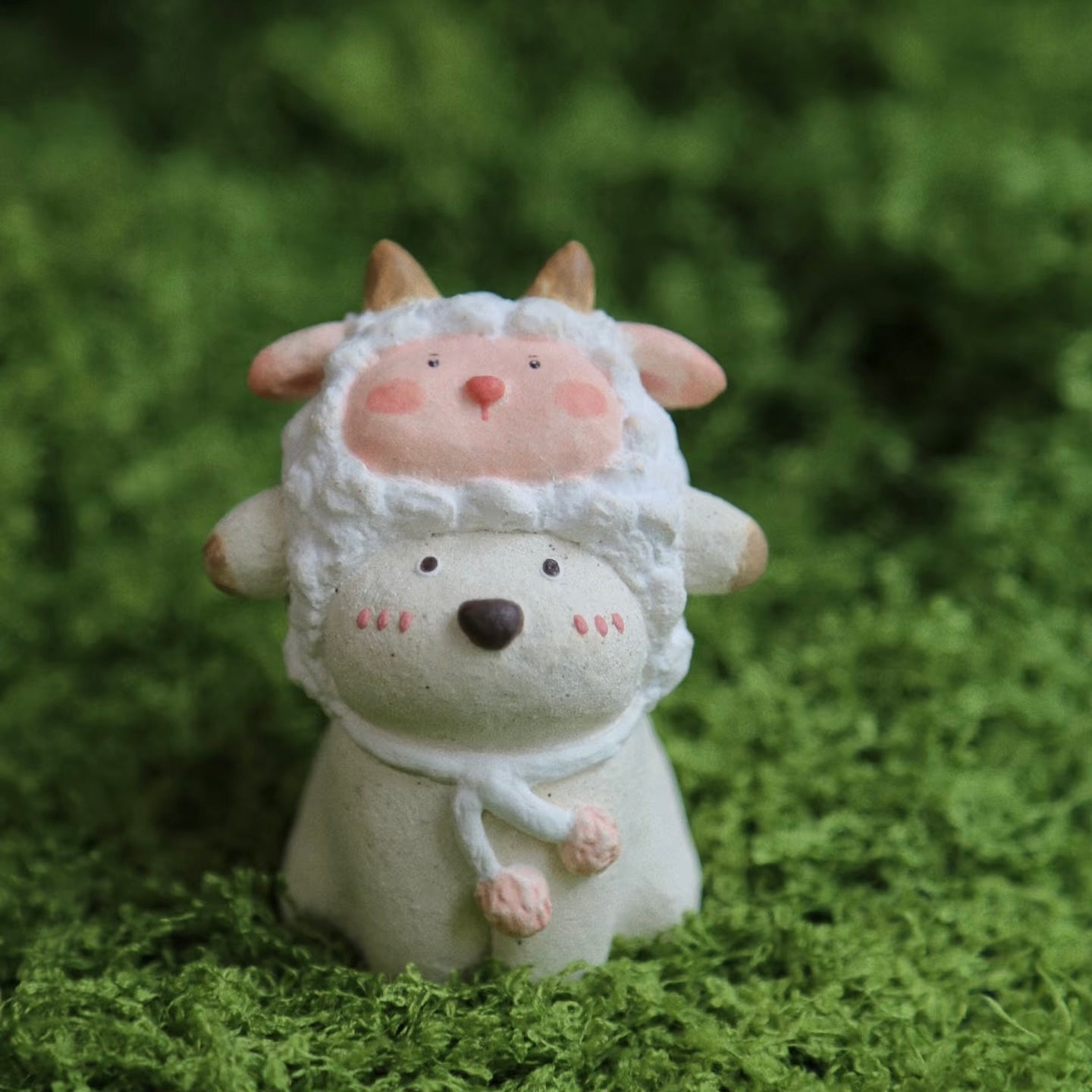 Custom Handmade Ceramic Incense Holder - Cute Bear in Sheep Costume (Pre-order)