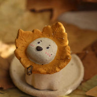 Handmade Ceramic Maple-Leaf Puppy Incense Holder