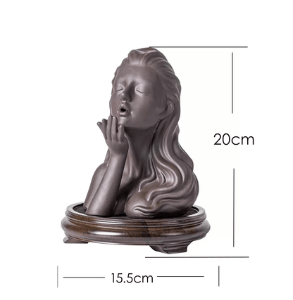 Elegant Woman Backflow Incense Burner – Ceramic Aromatherapy Statue