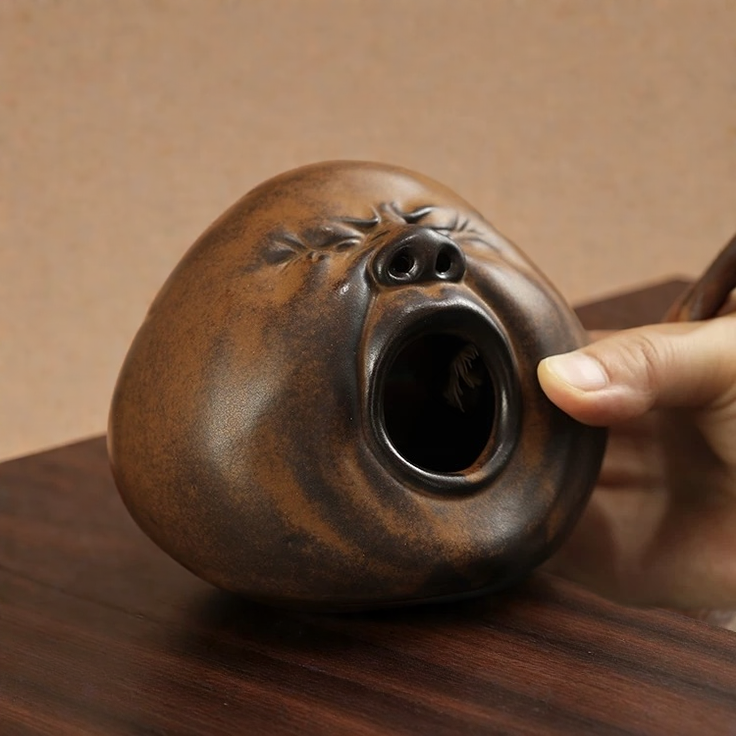 Handmade Incense Burner-Creative Yawning Face
