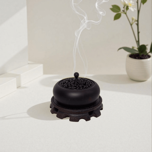 Ebony solid wood incense burner home indoor aromatherapy burner