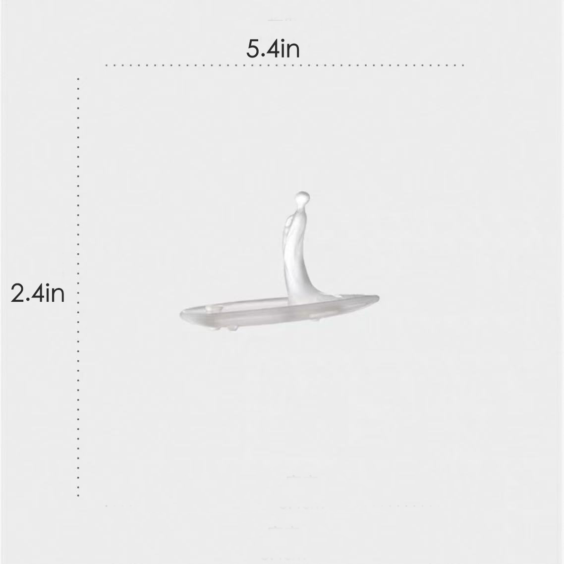 Frosted glass incense holder size 5.4 by 2.4 inch