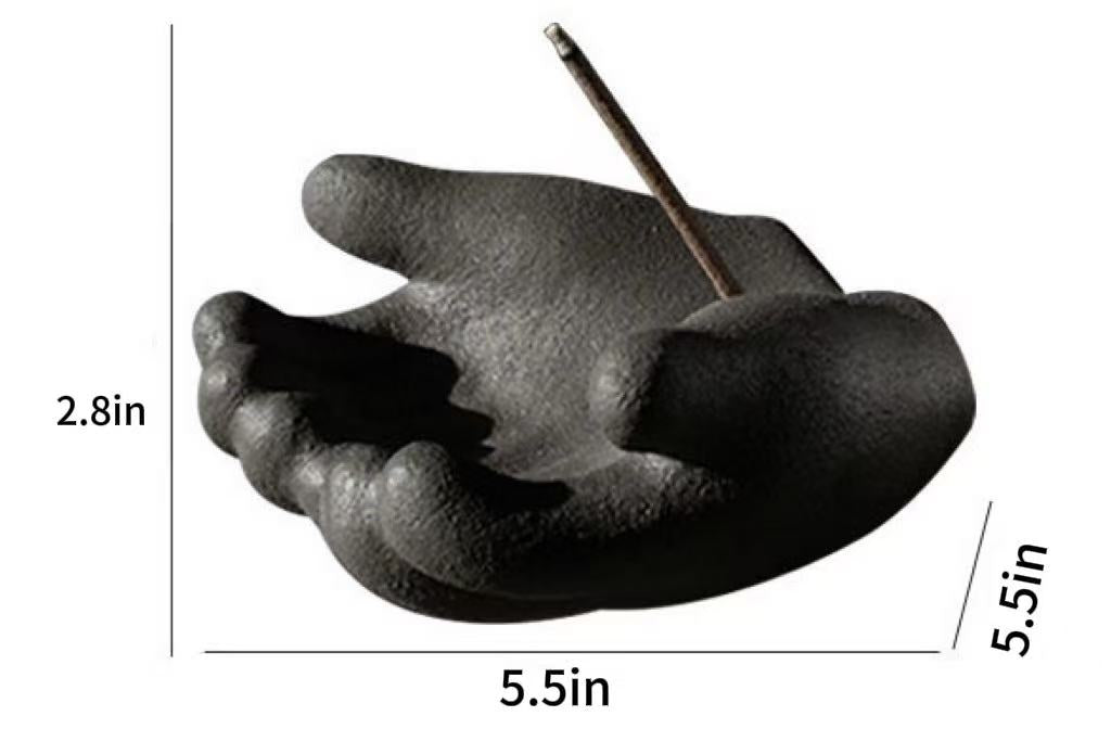 Hand incense holder size