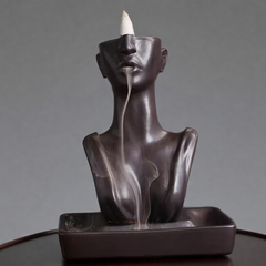 Abstract Face Backflow Incense Burner – Ceramic Holder