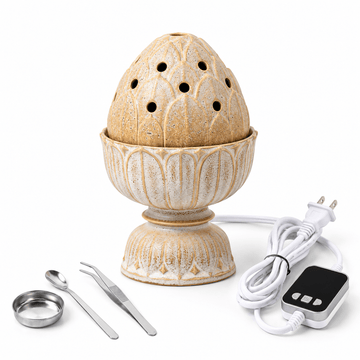 Lotus Electric Incense Burner with 60–520°C Temperature Control