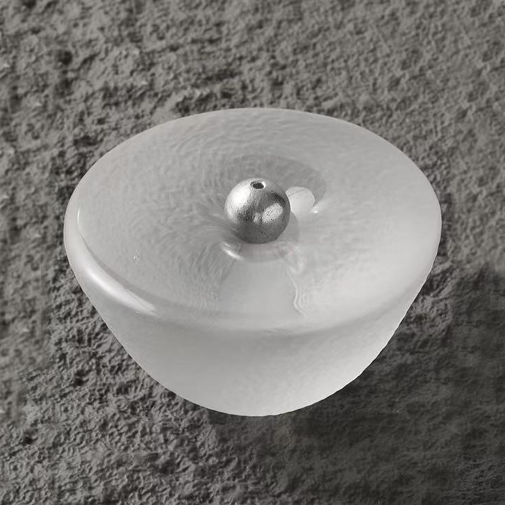 Minimalist frosted glass incense holder