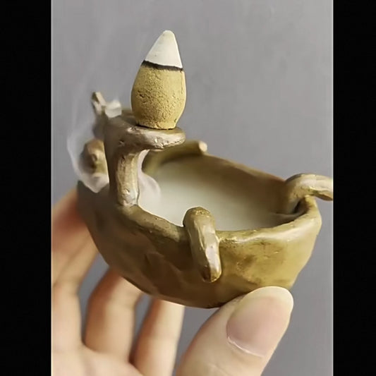 Hand-Carved Cute Animal Bathtub Backflow Incense Burner