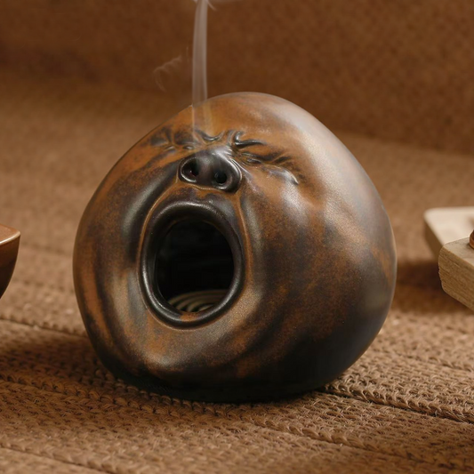 Handmade Incense Burner-Creative Yawning Face