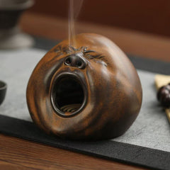 Creative Yawning Face Incense Burner – Quirky Ceramic Aromatherapy Holder